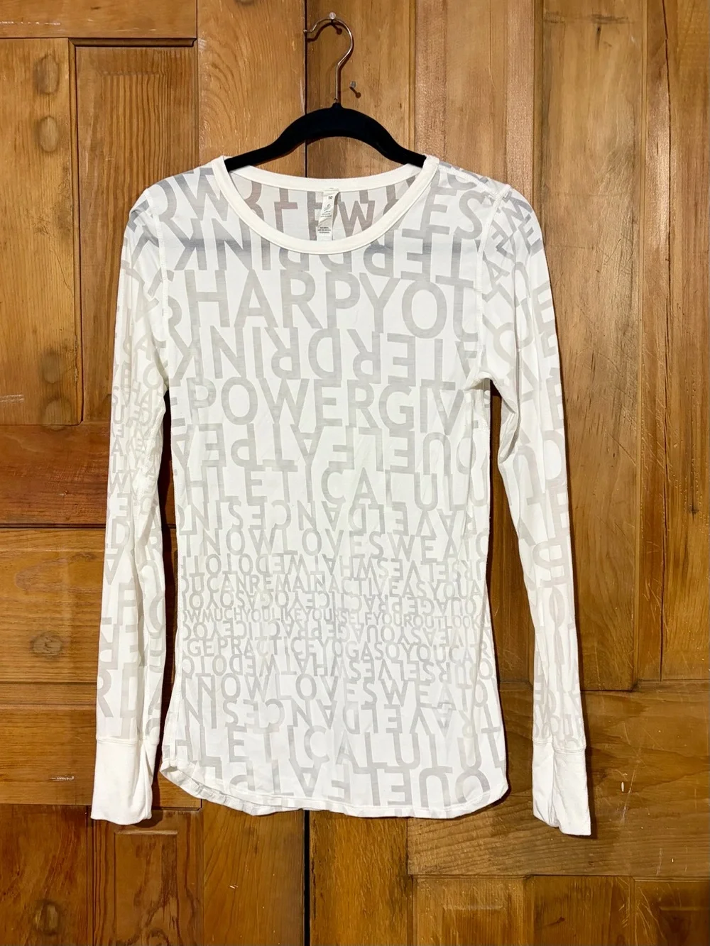 Lululemon - Manifesto Long Sleeve Burnout Yoga Top White Gray - Sz. 10